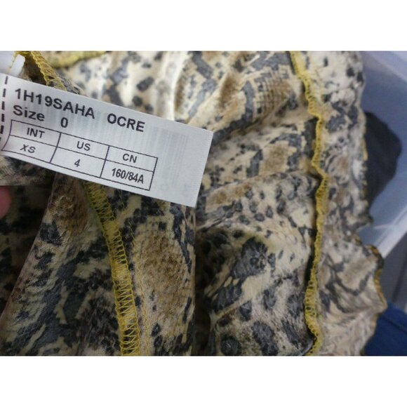 Ba&Sh Womens 0 US 4 Dress Lady Sahara Midi Snakeskin Ochre NWT - Picture 14 of 14